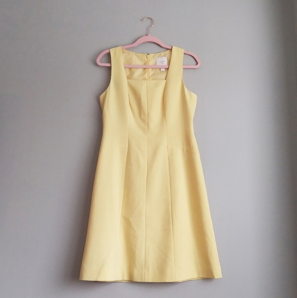 J. Crew Buttery Pastel Yellow Square Neck Dress